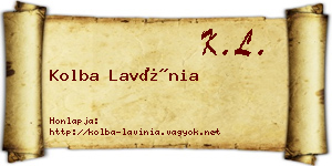 Kolba Lavínia névjegykártya
